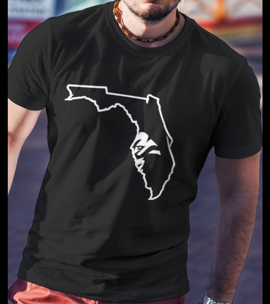 Miami Florida State Seminoles Outline Map T-Shirt