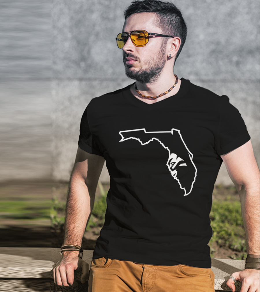 Miami Florida State Seminoles Outline Map T-Shirt