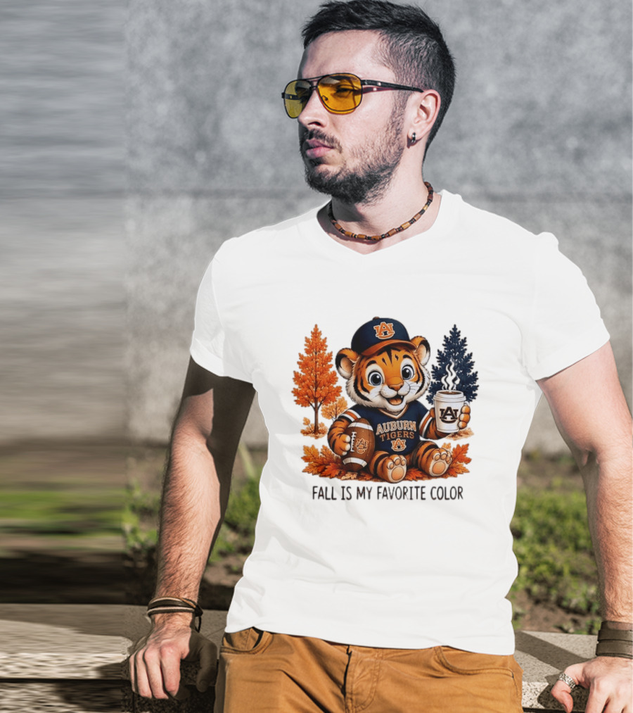 Auburn Tigers Fall Is My Favorite Color Football And Coffee Tiger T-Shirt