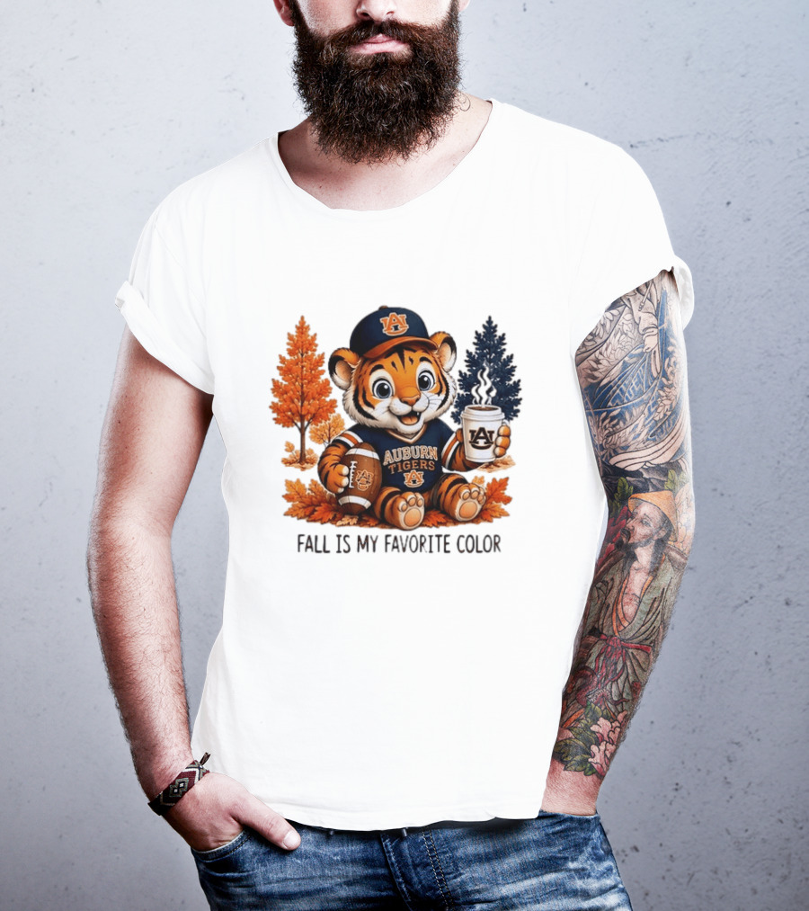 Auburn Tigers Fall Is My Favorite Color Football And Coffee Tiger T-Shirt