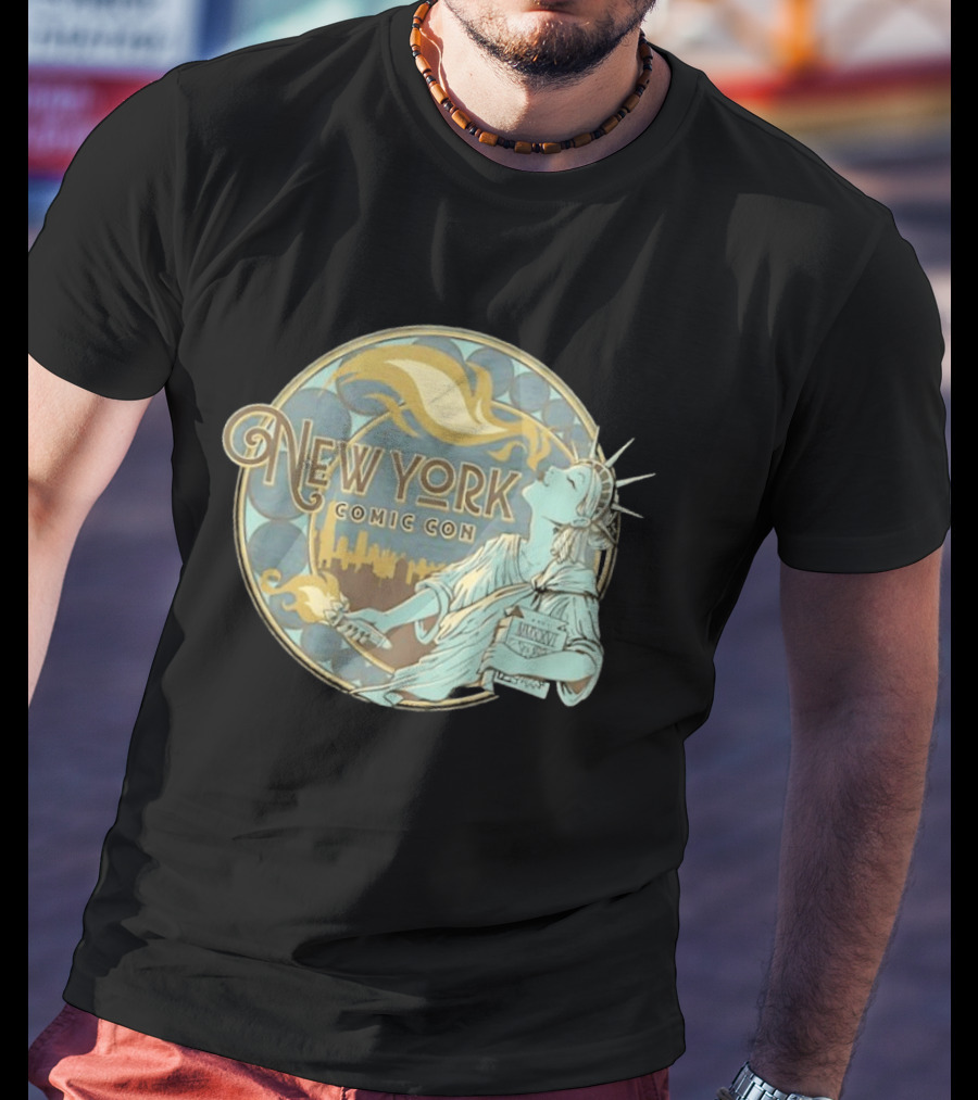New York Comic Con MMXXVI Statue Of Liberty Art Nouveau T-Shirt