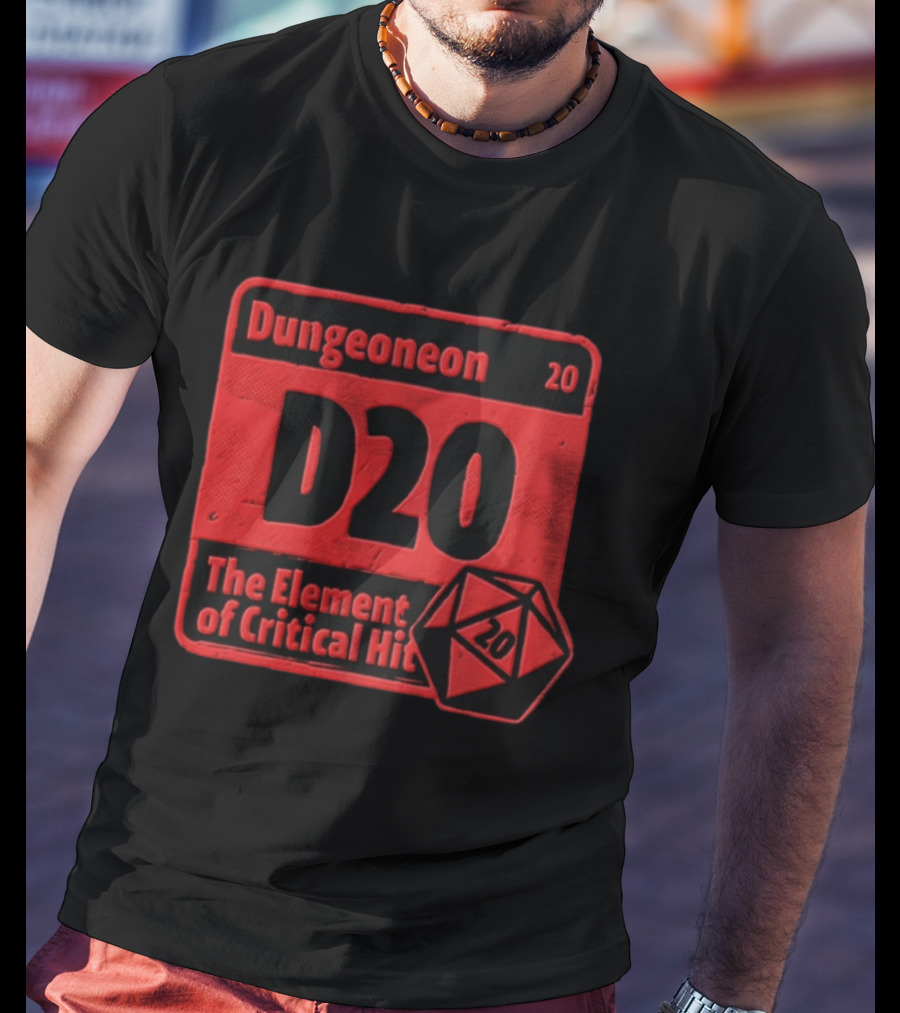 Dungeoneon D20 The Element Of Critical Hit Dice T-Shirt