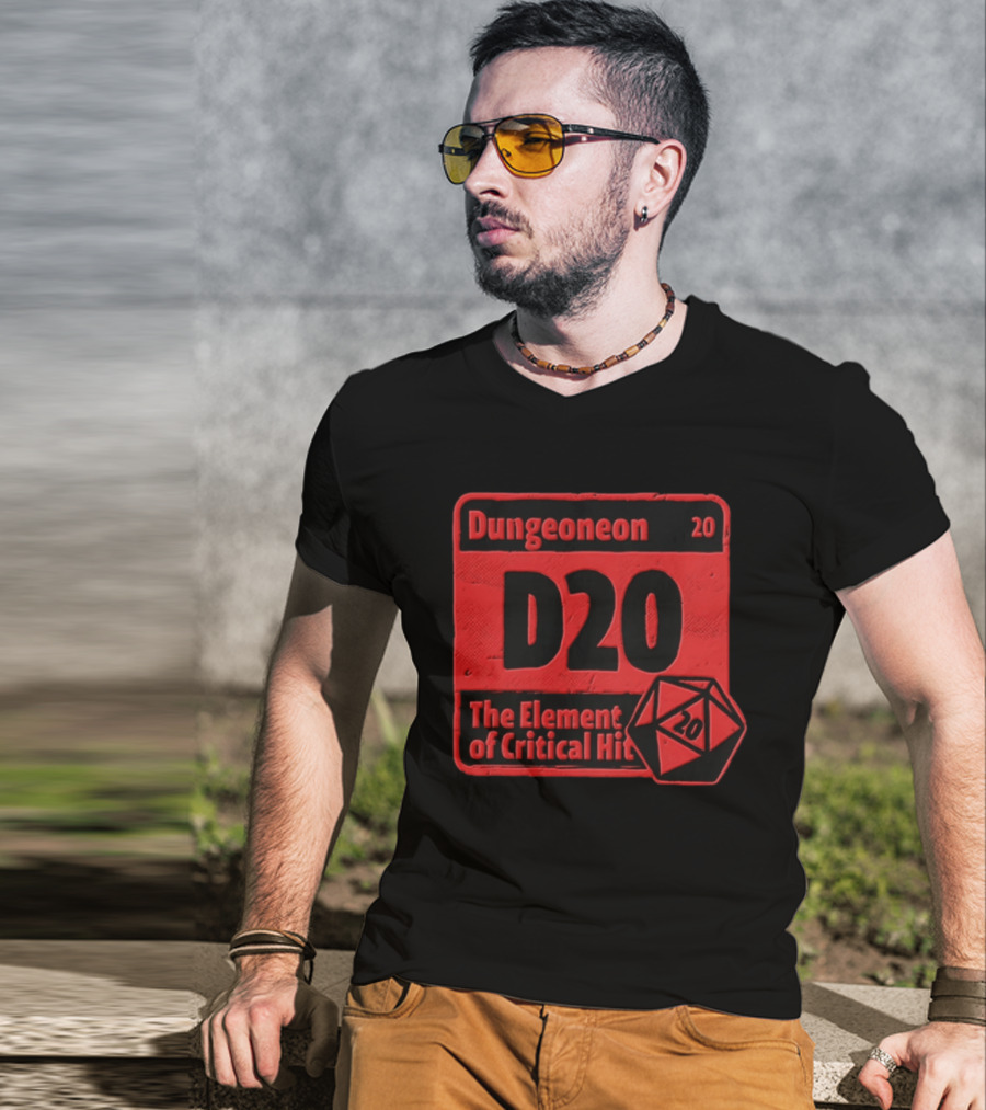 Dungeoneon D20 The Element Of Critical Hit Dice T-Shirt