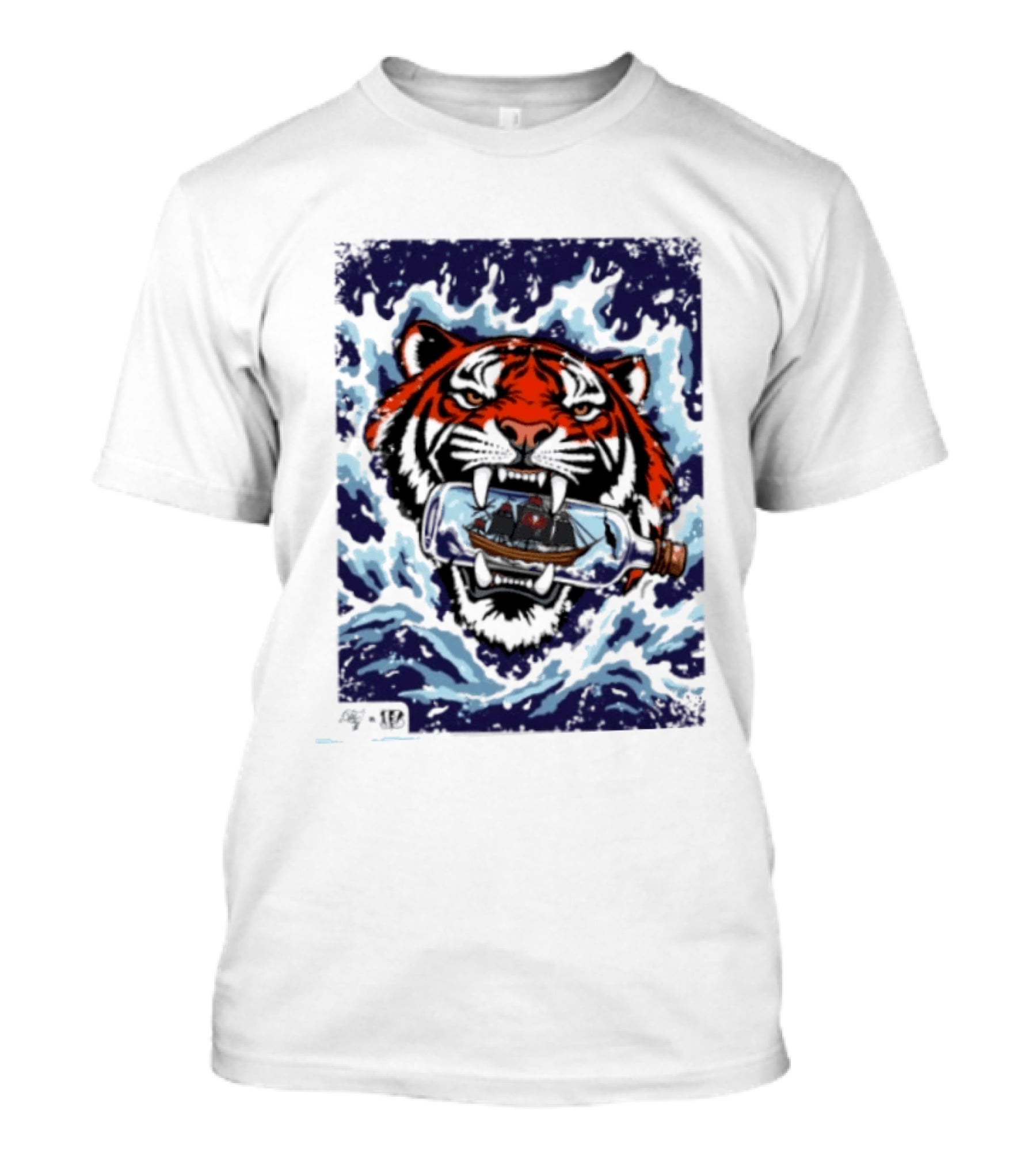 Cincinnati Bengals Vs Tampa Bay Buccaneers Tiger Ship Ocean Clash T-Shirt