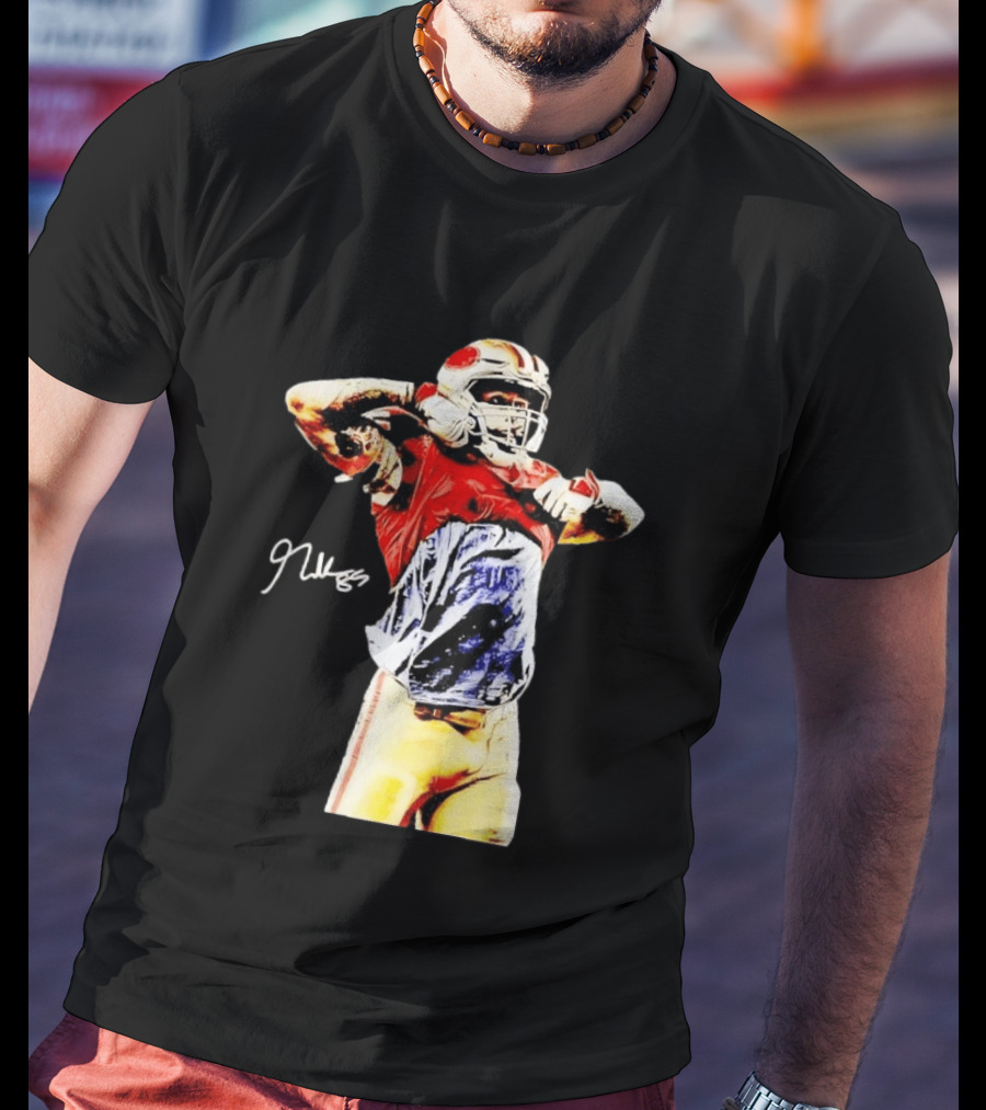 George Kittle Autograph San Francisco 49ers Football Celebration T-Shirt