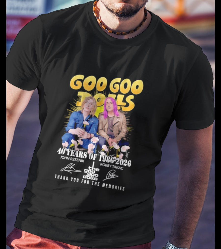 Goo Goo Dolls 40 Years 1986 2026 John Rzeznik Robby Takac Thank You For The Memories T-Shirt