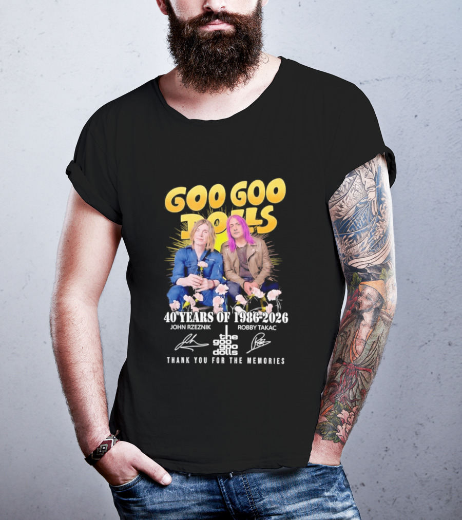 Goo Goo Dolls 40 Years 1986 2026 John Rzeznik Robby Takac Thank You For The Memories T-Shirt