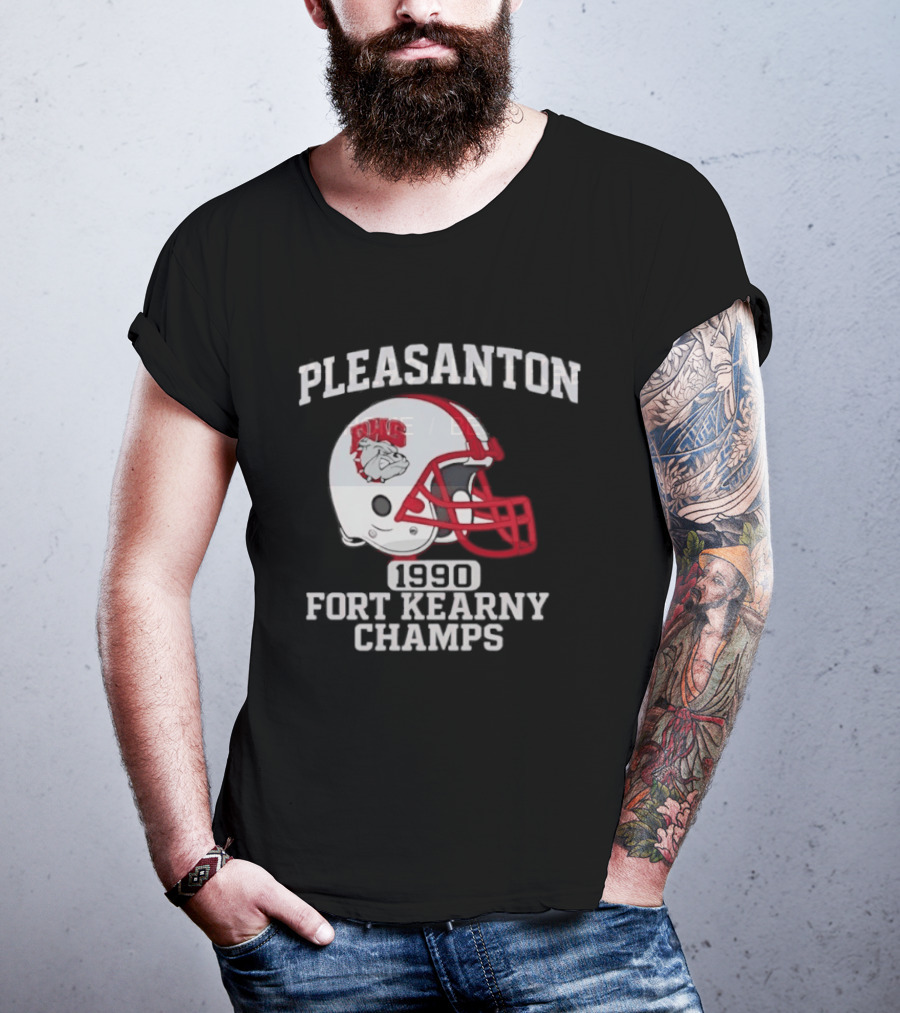 Pleasanton PHS 1990 Fort Kearny Champs Football Helmet T-Shirt