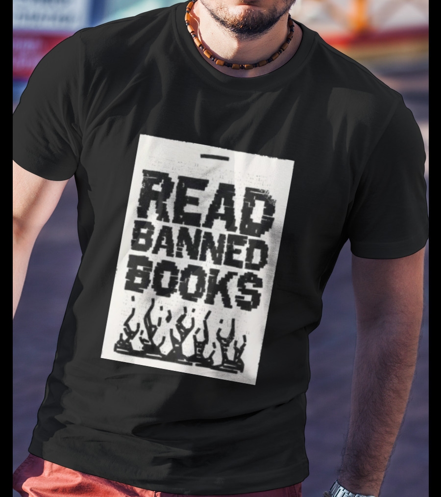 Read Banned Books Advocacy With Rising Flames T-Shirt