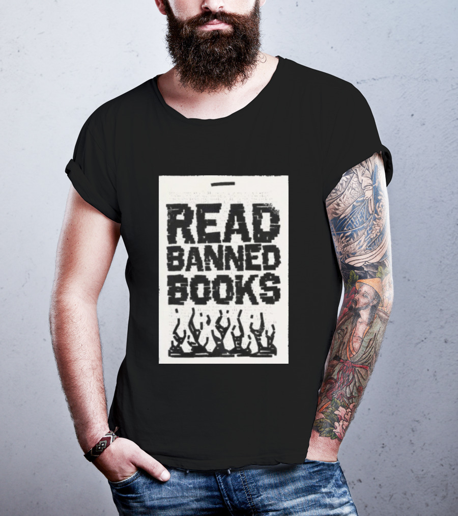 Read Banned Books Advocacy With Rising Flames T-Shirt