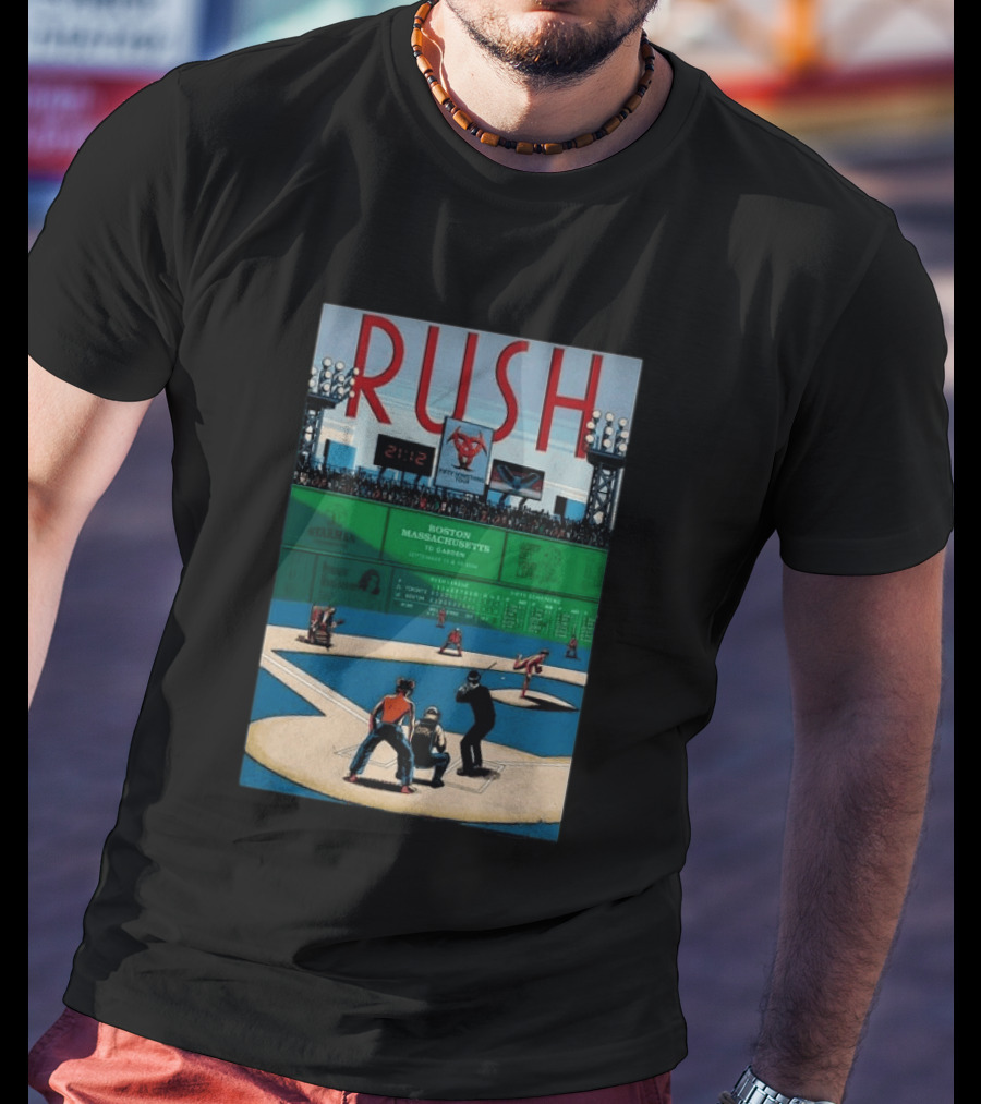 Boston Massachusetts Rush 2026 Concert Sep 12 & 14 TD Garden Baseball T-Shirt