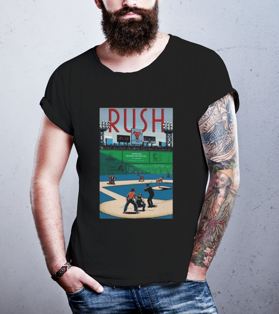 Boston Massachusetts Rush 2026 Concert Sep 12 & 14 TD Garden Baseball T-Shirt