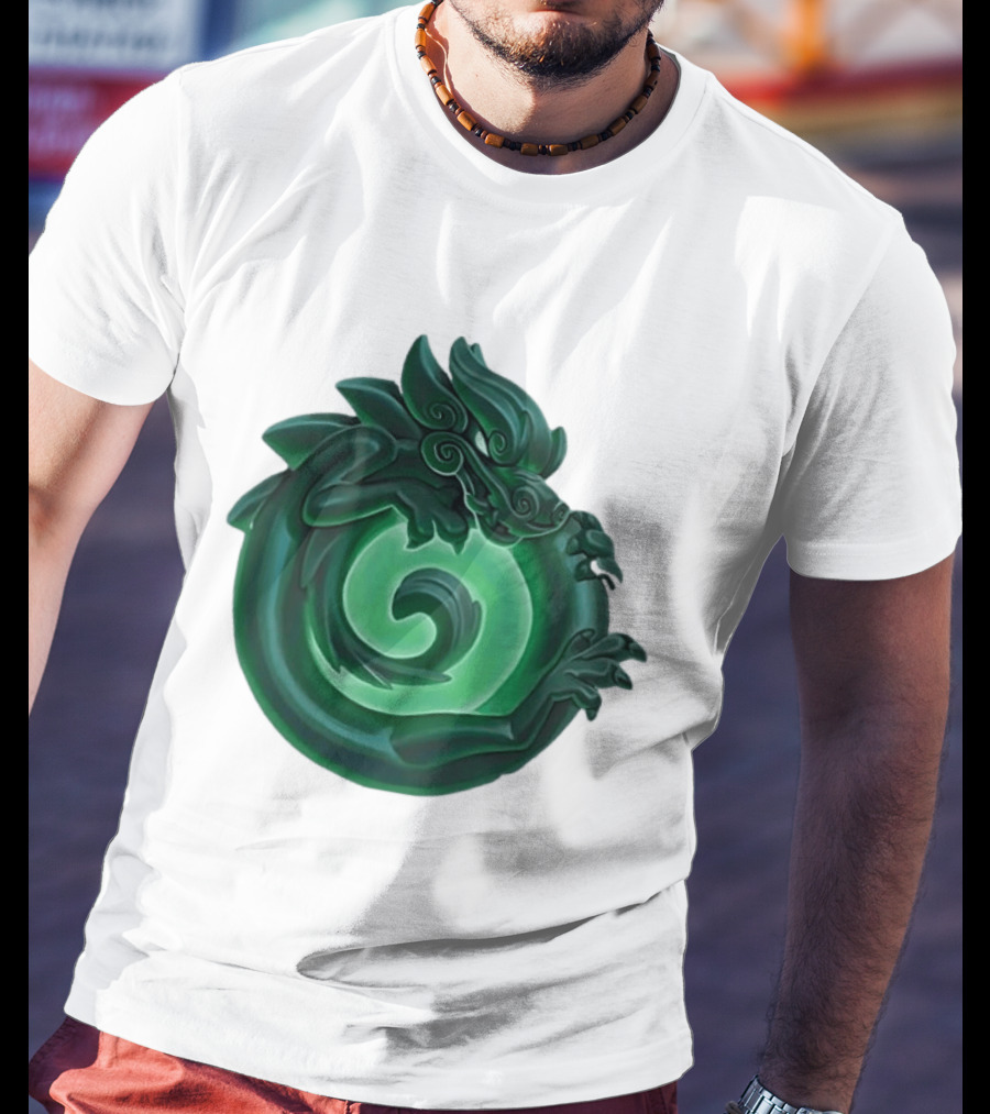 Green Jade Dragon Ouroboros Mythology Symbolic T-Shirt
