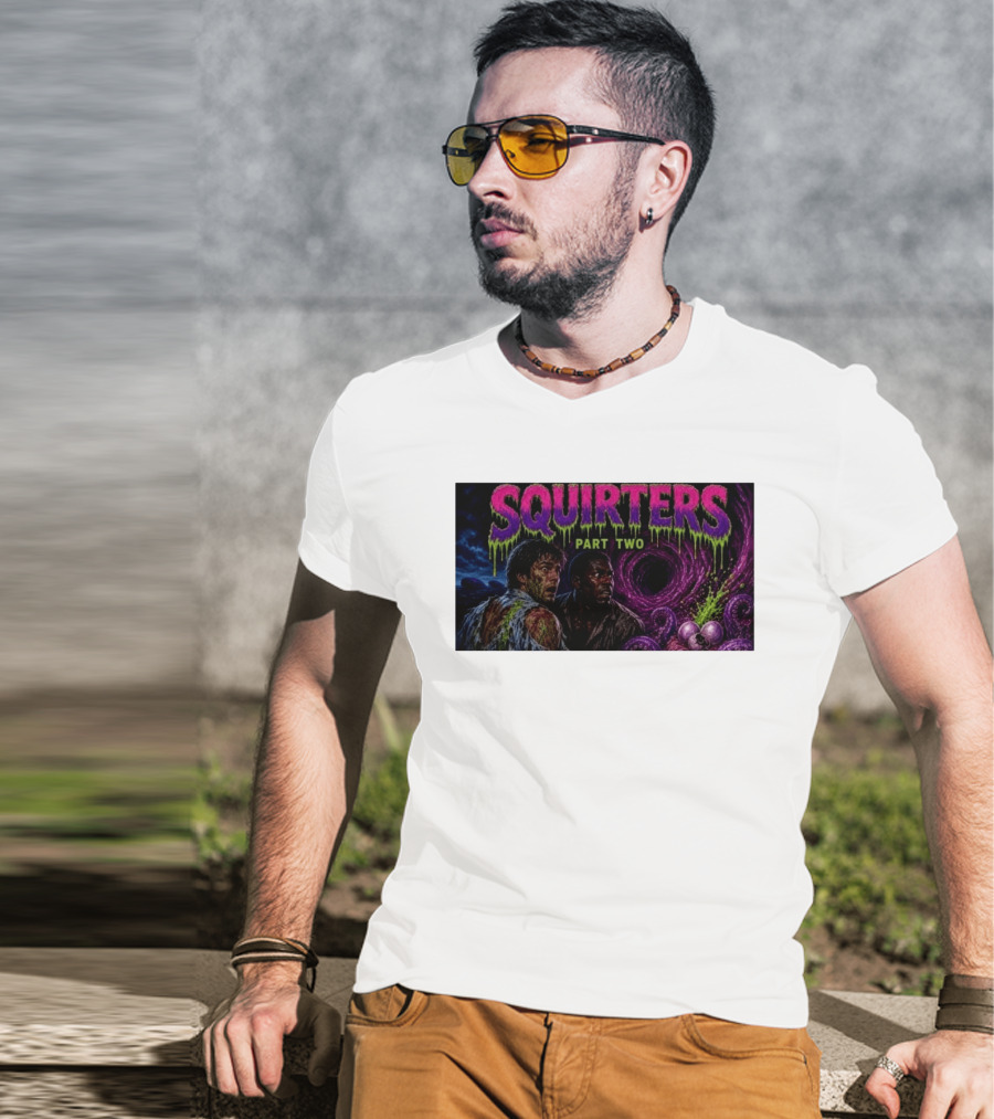 Squirters Part Two 1980s Horror Creature Scene T-Shirt