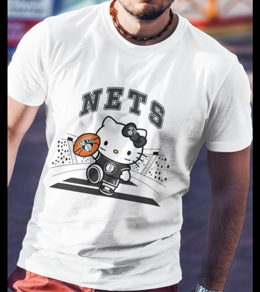 Nets Hello Kitty Brooklyn Basketball Collaboration 2026 NBA Season T-Shirt