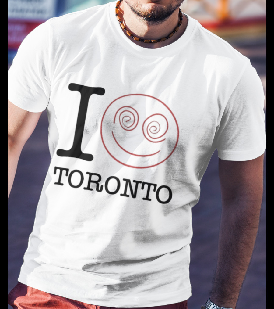 I Love Toronto Smiley Face Red Swirl Eyes Emoji T-Shirt