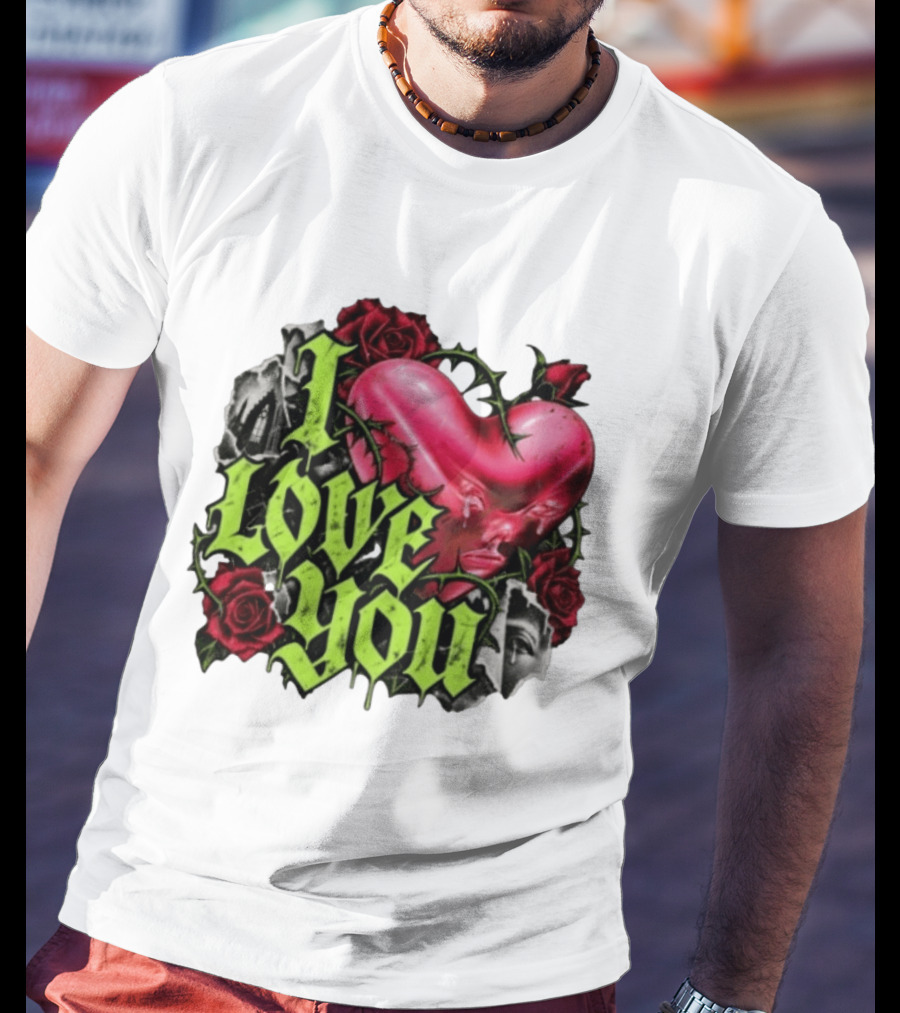 I Love You Gothic Heart Roses T-Shirt