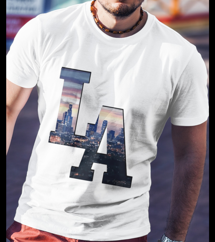 Los Angeles City Skyline LA California Sunset View T-Shirt