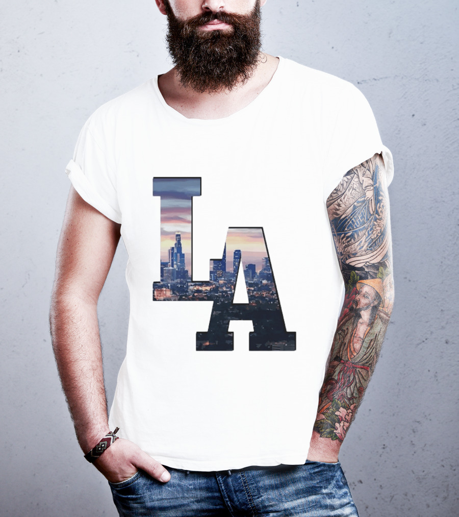 Los Angeles City Skyline LA California Sunset View T-Shirt