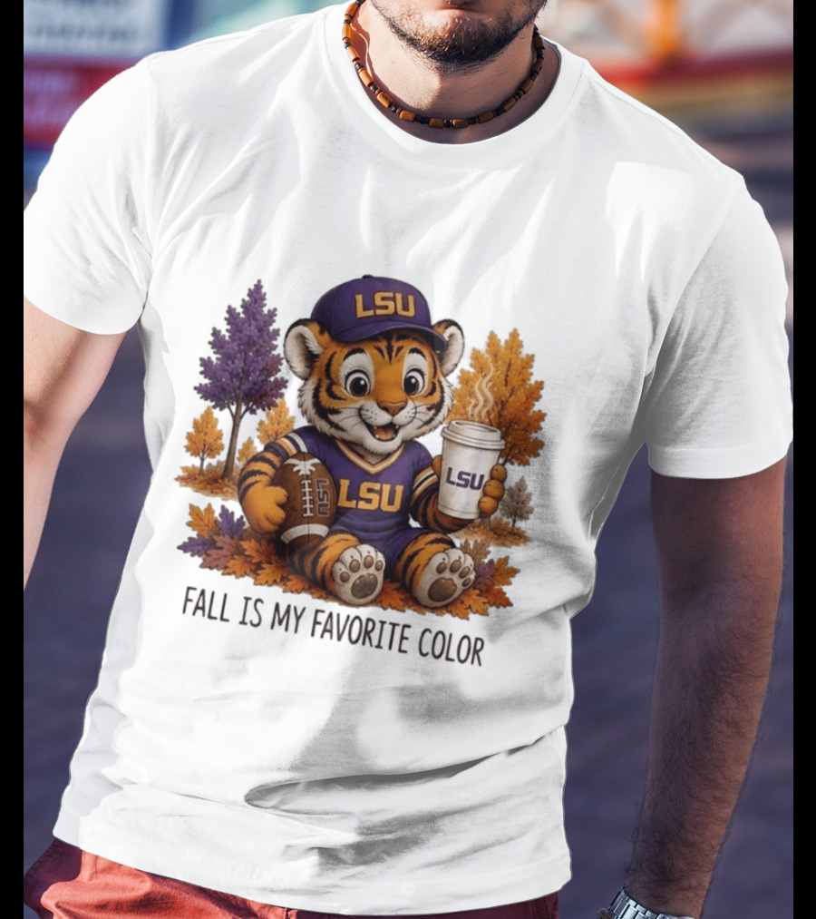 LSU Tiger Fall Is My Favorite Color College Football Cute Autumn T-Shirt
