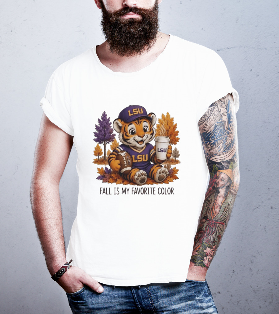 LSU Tiger Fall Is My Favorite Color College Football Cute Autumn T-Shirt