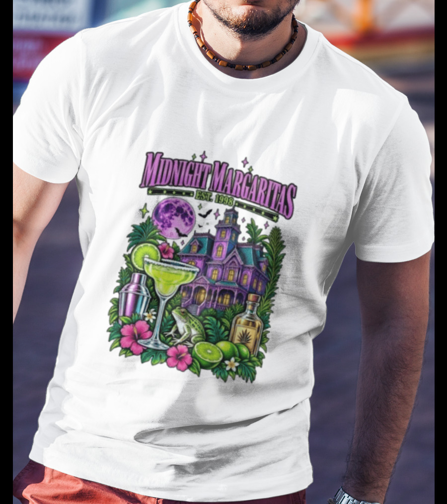 Midnight Margaritas Est. 1998 Haunted Mansion Tropical Vibes Lime And Moon Magic T-Shirt