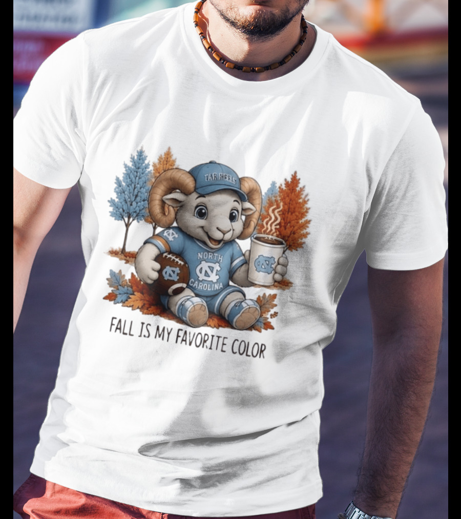 North Carolina Tar Heels Ram Fall Is My Favorite Color Football And Coffee T-Shirt