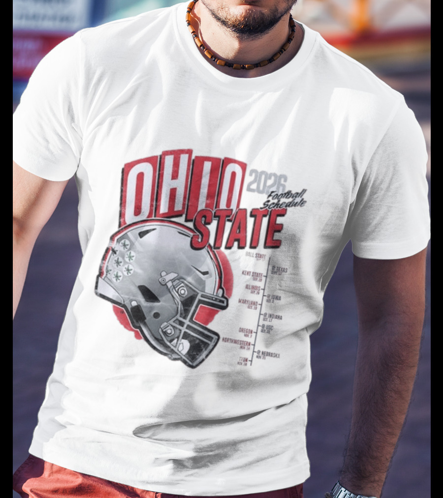 Ohio State Buckeyes 2026 Football Schedule Helmet T-Shirt