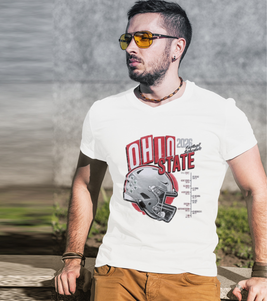 Ohio State Buckeyes 2026 Football Schedule Helmet T-Shirt