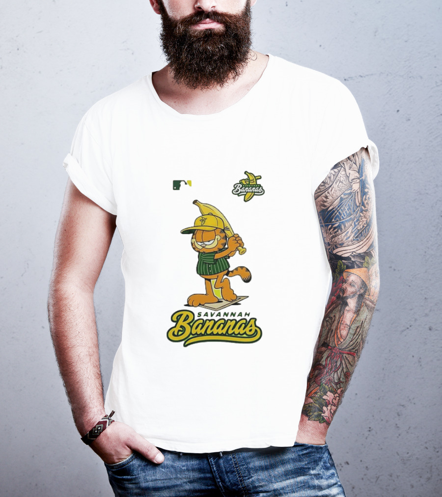 Savannah Bananas Cartoon Orange Cat Baseball MLB T-Shirt