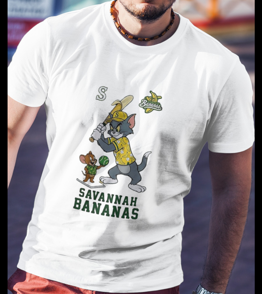 Tom And Jerry Savannah Bananas Baseball Fan T-Shirt