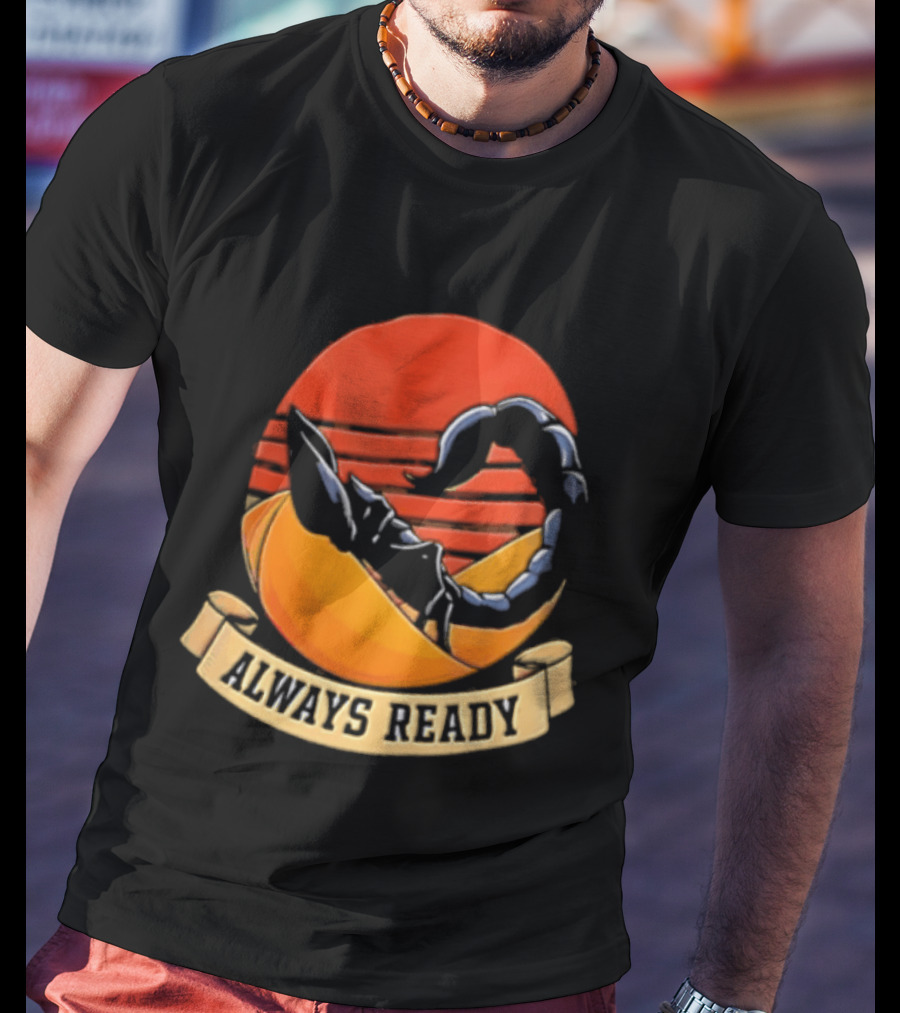 Always Ready Scorpion Desert Sunset Ribbon T-Shirt