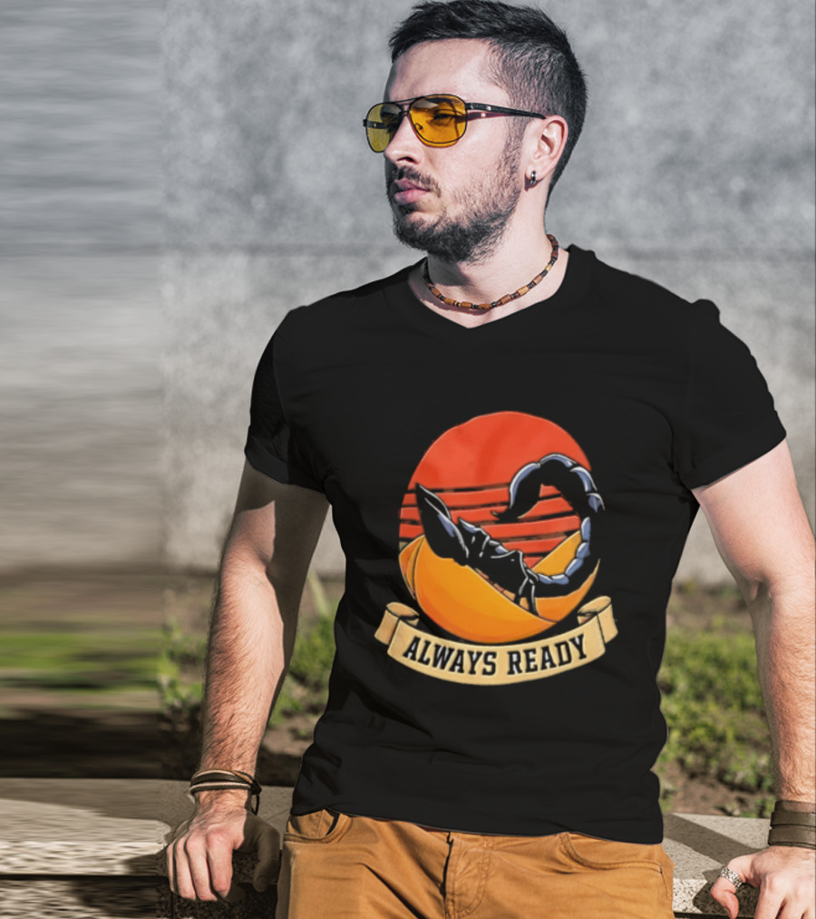 Always Ready Scorpion Desert Sunset Ribbon T-Shirt