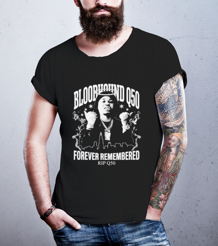 Bloodhound Q50 Forever Remembered RIP Q50 Memorial T-Shirt