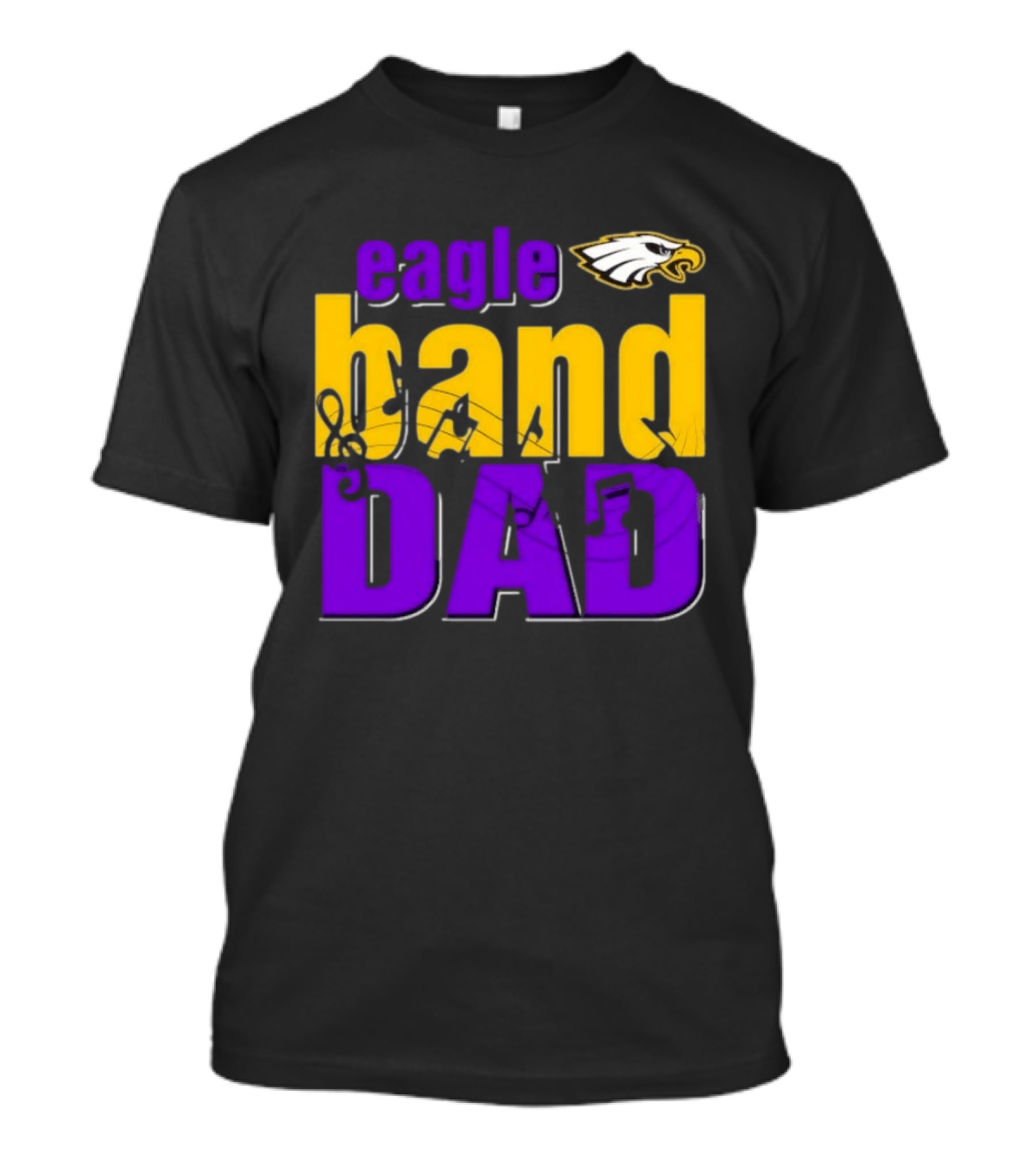 Eagle Band Dad With Eagle Head Icon Yellow And Purple T-Shirt