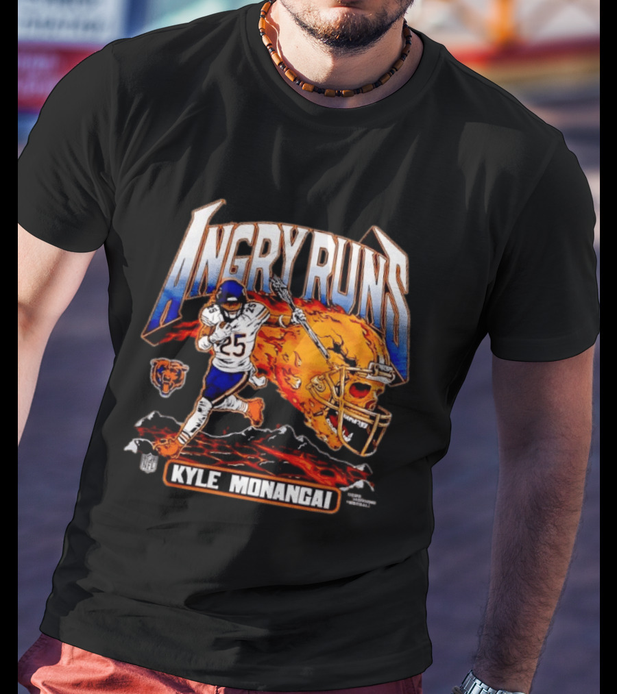 Angry Runs Kyle Monangai Chicago Bears Football NFL 2023 T-Shirt