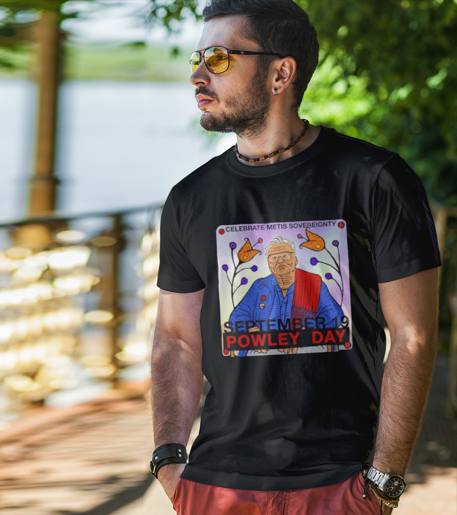 Celebrate Metis Sovereignty September 19 Powley Day With Elder Illustration And Floral Accents T-Shirt