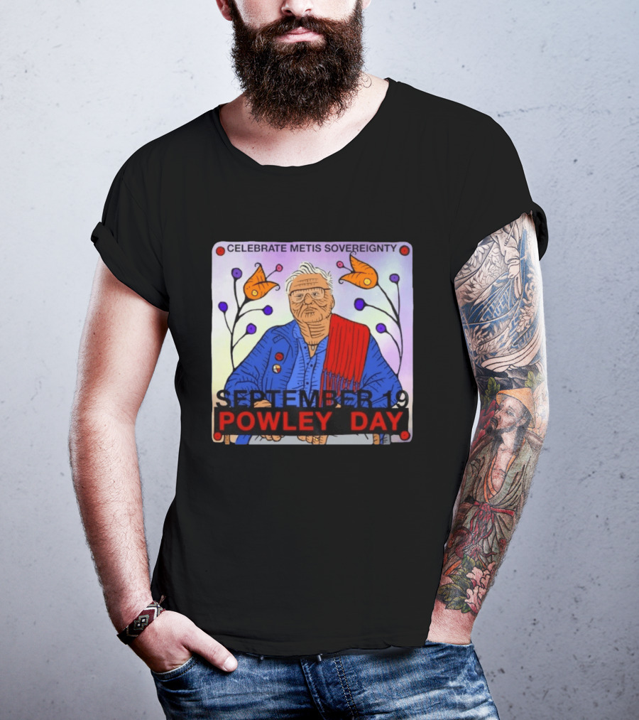 Celebrate Metis Sovereignty September 19 Powley Day With Elder Illustration And Floral Accents T-Shirt