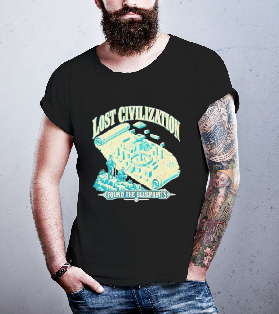 Lost Civilization Ancient Exploration Found Blueprints T-Shirt