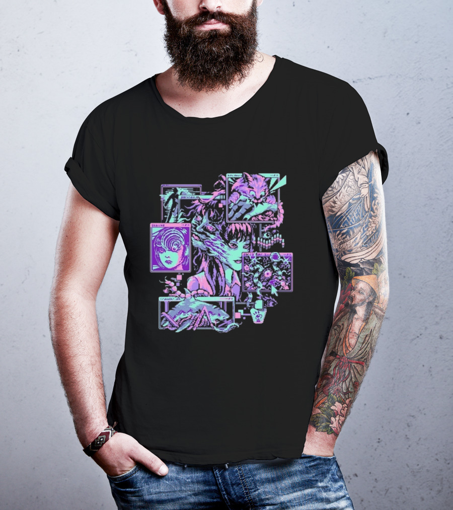 Scarred Crawler Glitch Aesthetic Portraits And Digital Art Panels T-Shirt