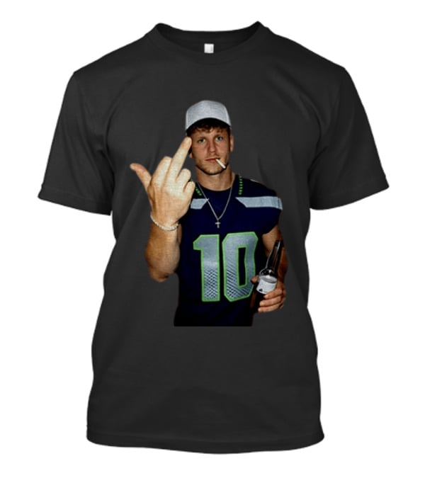 Seattle Seahawks Cooper Kupp Smoking Beer Gesture Iconic Football T-Shirt