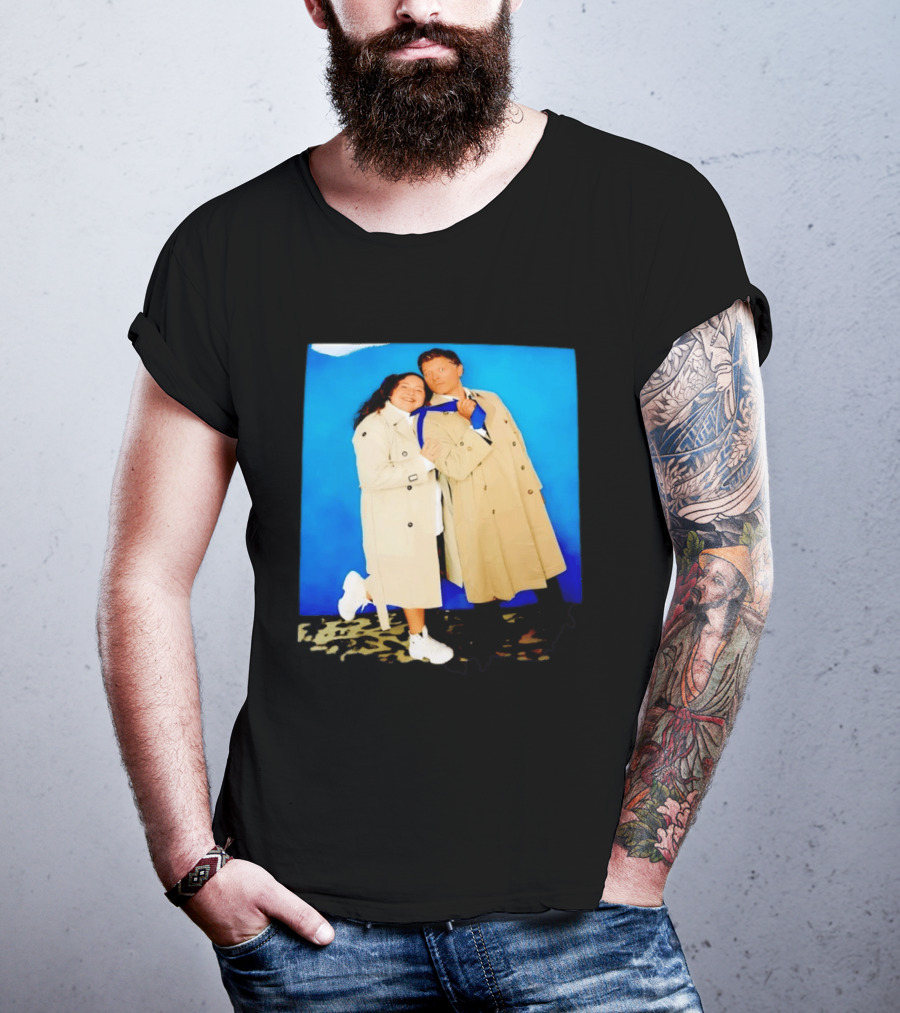 Misha Collins Castiel Supernatural Photo Trench Coat And Tie T-Shirt