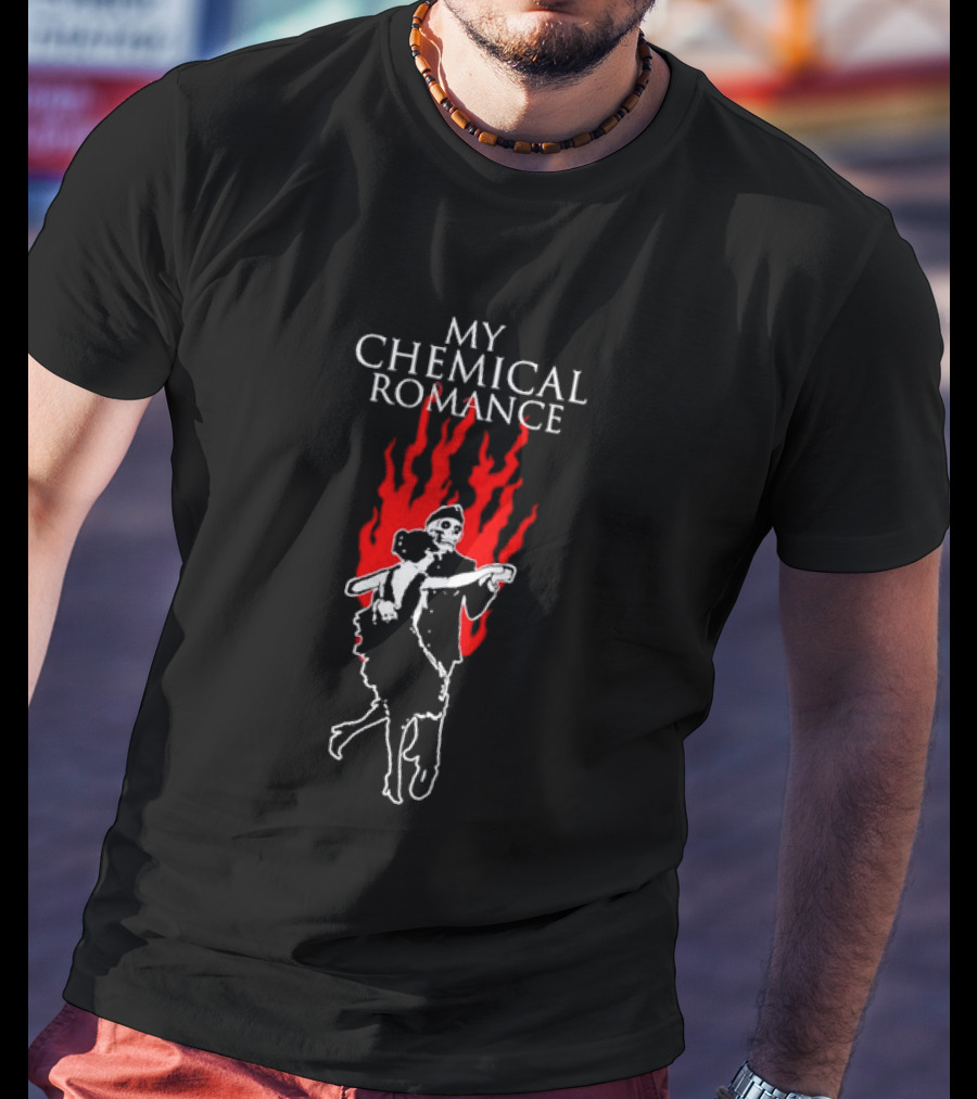 My Chemical Romance Skeleton Dancing In Flames T-Shirt