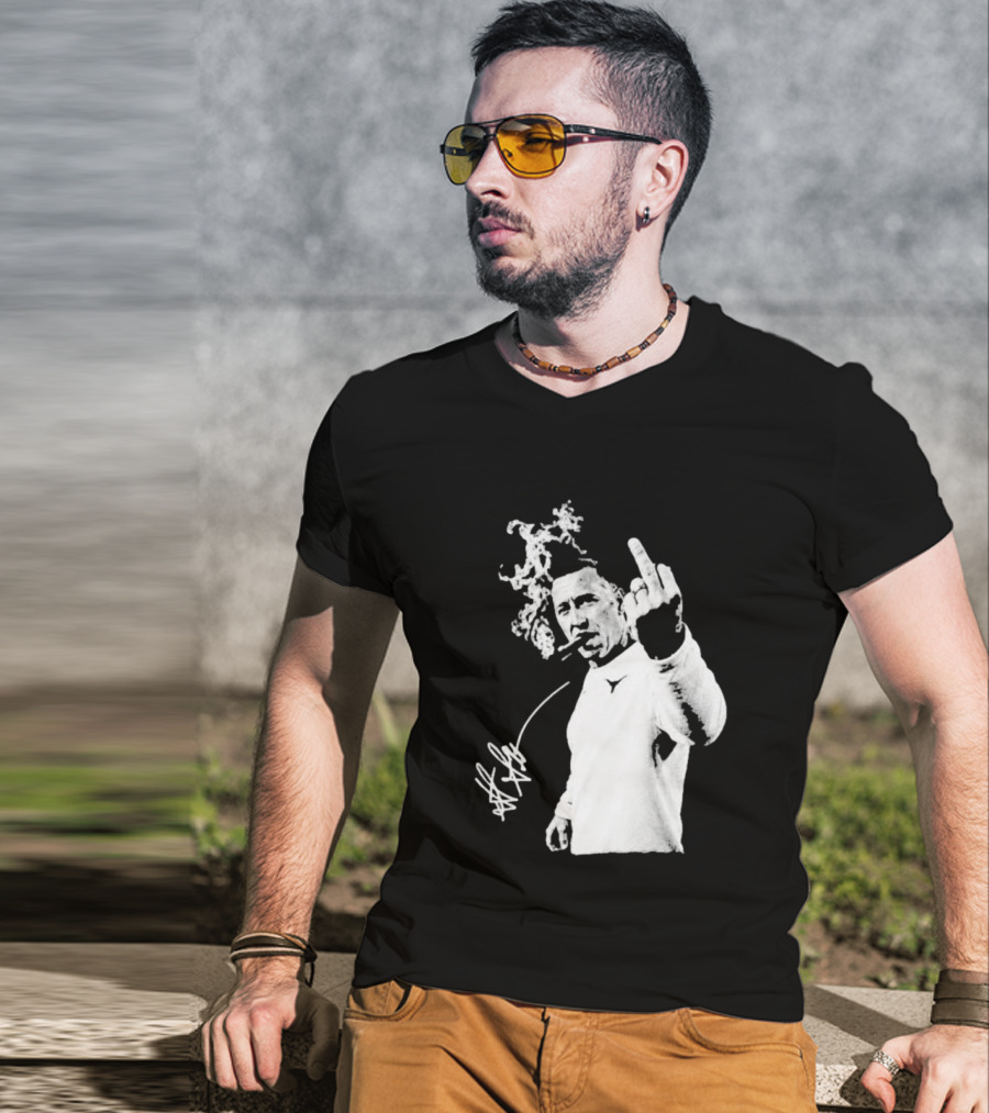 Steve Sarkisian Gesture Smoking Cigar Signature T-Shirt
