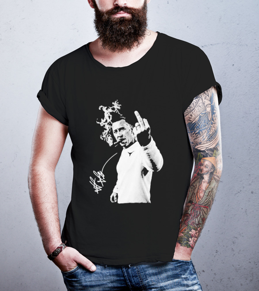 Steve Sarkisian Gesture Smoking Cigar Signature T-Shirt