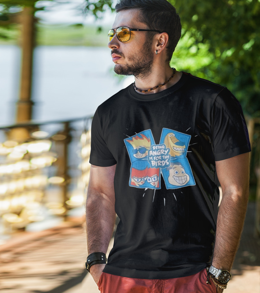 Johnny Test Cartoon Characters Being Angry Is For The Birds T-Shirt