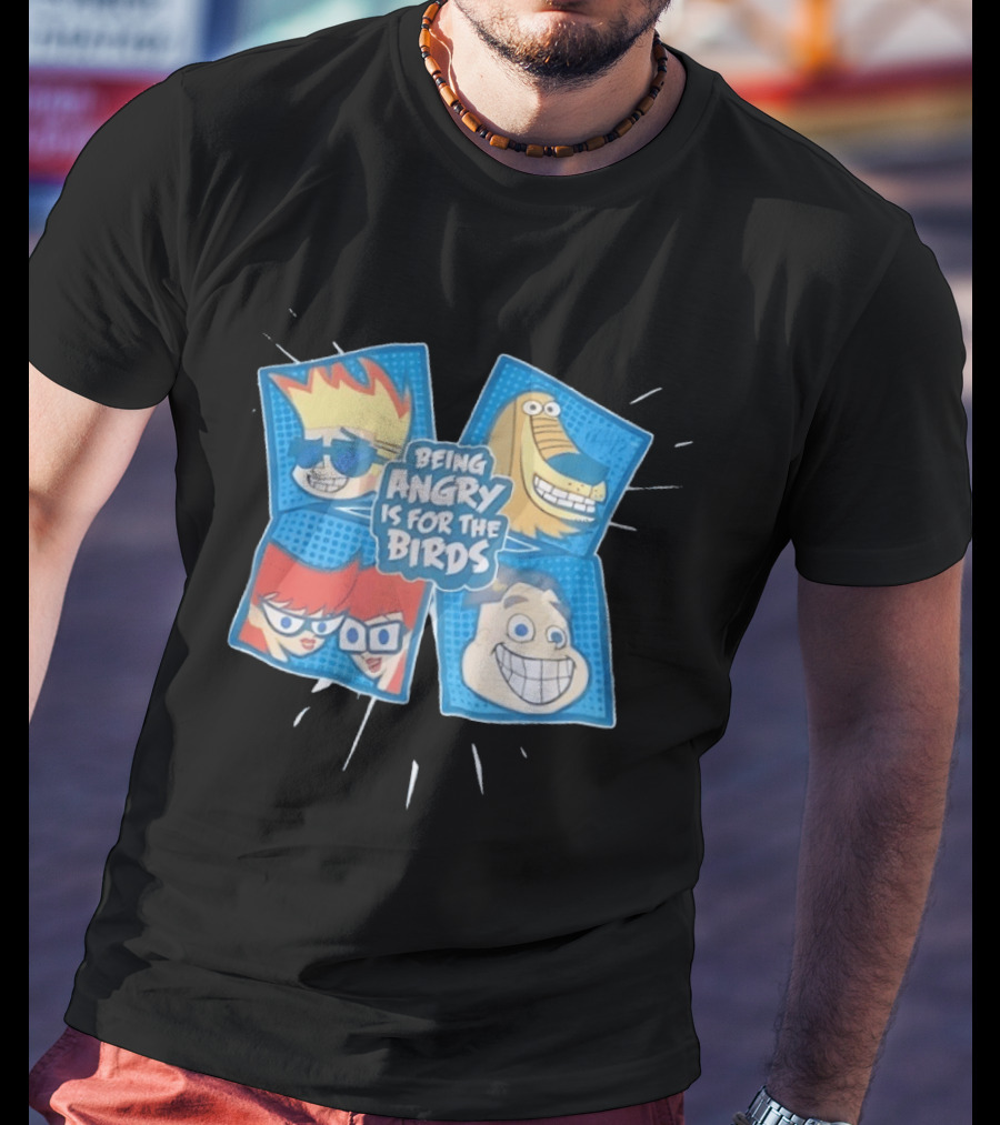 Johnny Test Cartoon Characters Being Angry Is For The Birds T-Shirt