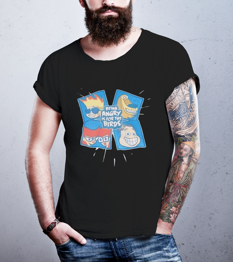 Johnny Test Cartoon Characters Being Angry Is For The Birds T-Shirt