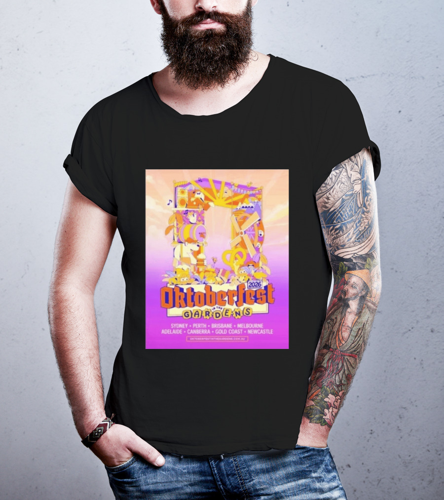 Oktoberfest In The Gardens 2026 Australian Tour Sydney Perth Brisbane Melbourne Adelaide Canberra Gold Coast Newcastle T-Shirt