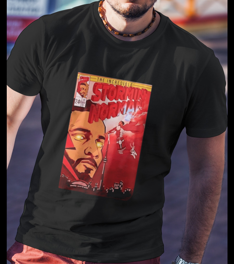 The Incredible Stormin Norman Comic Book Flying Superhero Cityscape 25 Cent Issue 24 T-Shirt